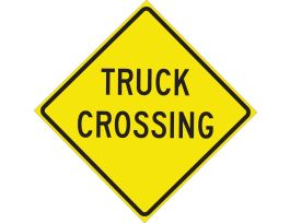 Truck Crossing Sign, 24" H x 24" W x 0.090" D, Aluminum