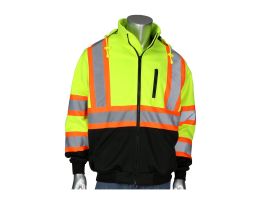 ANSI X-Back Grid Fleece Lined Hoodie, Removable Hood, CSA