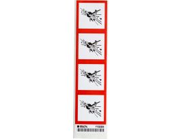 GHS Explosive Picto Labels: Paper, Black/Red on White, 2" H x 2" W