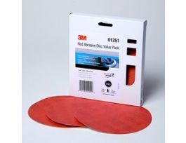 3M™ Red Abrasive Stikit™ Disc Value Pack, 01251, 6 in, P400 grade, 25 discs per carton, 4 cartons per case