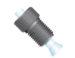 Flangeless Fitting, Large Knurl, Black PEEK, 1/4" OD Tubing, 1/2-20 Flat-Bottom; 1/Ea