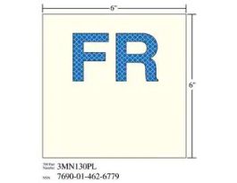 3M™ Photoluminescent Film 6900, Shipboard Sign 3MN130PL, 6 in x 6 in, "FR", 10/Package