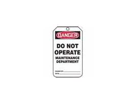 Prevention Tags, Danger Do Not Operate, Back B, 5.8x3.1", Cardstock; 25/Pk