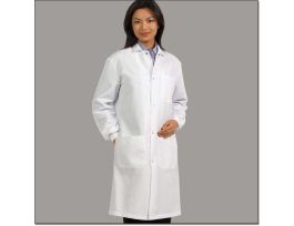 LAB COAT UNISEX WHT 80/20 CUFFS KN SM