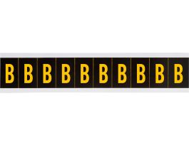 Outdoor Vinyl 2 in Yellow on Black Letters B Card of 10 Labels