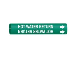 Hot Water Return Pipe Marker, Fits Pipes 2.5" Dia. Thru 3.875" Dia.