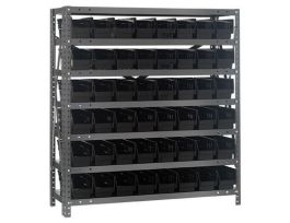 12IN X36INX39IN 48 BLACK BINS 4IN BIN