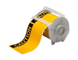 All Weather Permanent Adhesive Vinyl Labels OSHA CAUTION Header for GlobalMark Printer - 4" x 6.25"
