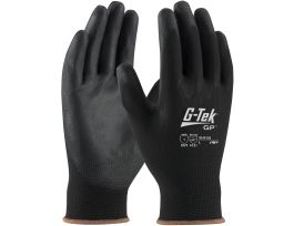 G-Tek® Seamless Knit Nylon Blend Glove with Polyurethane Coated Flat Grip on Palm & Fingers - Touchscreen - L