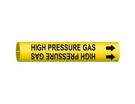 HIGH PRESSURE GAS Pipe Marker, Fits Pipes 1.5" Dia. Thru 2.375" Dia.