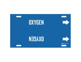 OXYGEN Pipe Marker, 10" H x 24" W, Fits Pipes 8" Dia. Thru 9.875" Dia.