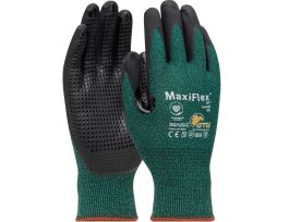 SEAMLESS KNIT ENG YARN GLOVE W/PREM NIT MIC DOT