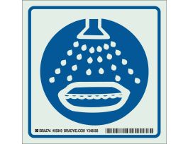 BradyGlo With Start Water Spray Sign, 6" H x 6" W x 0.008" D