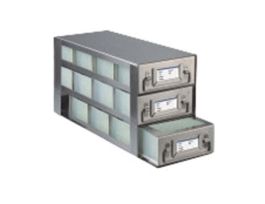 Upright Freezer Drawer Rack for 96 Deep-Well Plates or 1 3/4" Max H Boxes, 4 x 3 Array