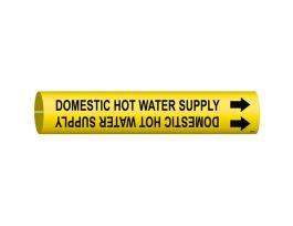 Domestic Hot Water Supply Pipe Marker, 0.875" H x 0.875" W, Fits Pipes 1.5" Dia. Thru 2.375" Dia.