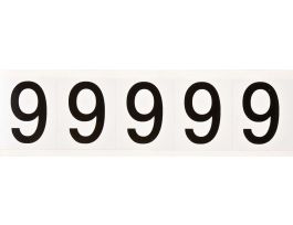 Vinyl 1.938 in Numbers and Letters Black on White 9 Card of 5 Labels