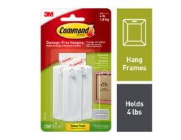 Command™ Sawtooth Picture Hangers Value Pack 17042-ES, 3 hangers, 6 strips