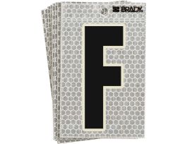 Glow in the Dark 3 in Black, Green Glow on Silver Letter F 10/PK