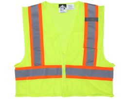 SAFETY VEST ECON CL 2 OR/SLVR LIME