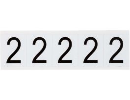 Vinyl 1.938 in Numbers and Letters Black on White 2 Card of 5 Labels