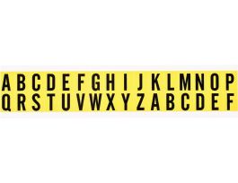 Repositionable Vinyl 0.625 in Black on Yellow, Letters A to Z Card of 32 Labels