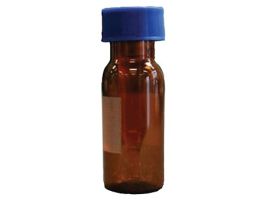 Vial and Cap Kit, 0.3 mL, Screw Top Amber Glass Vials, Pre-Slit PTFE/Silicone Septa, Mass Spec Quality; 100/pk