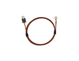Type J Economic Bolt On Thermocouple Probe #8 Screw with Mini-Connector, 36" Fiberglass Ext. Grounded