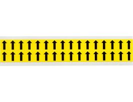 Repositionable Vinyl 0.625 in BK on YL, Letters Arrow Symbol Card of 32 Labels
