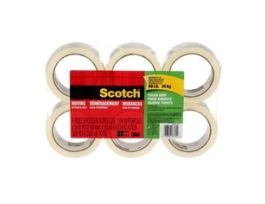 Scotch® Tough Grip Moving Packaging Tape, 3500-6-ESF, 1.88 in x 54.6 yd (48 mm x 50 m), 6 Rolls/pack, 6 packs/case