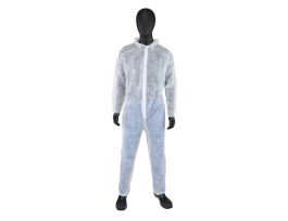 SBP WHITE COVERALL ZIPPER FRONT- COLLAR