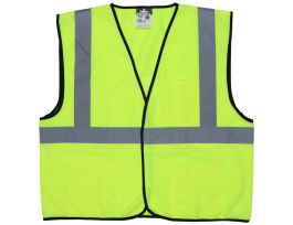 CLASS II SOLID POLY FLUORESCENT LIME SAFETY VEST