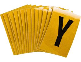BradyLite 1 in Reflective Numbers Black on Yellow, Y 25/PK