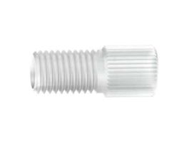 Flangeless Male Nut, Standard Knurl, Natural Acetal, 3/16" OD Tubing, 5/16-24 Flat-Bottom; 1/EA