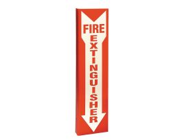Tall Fire Extinguisher "L" Sign, 18" H x 4.5" W, Red on White, Plastic