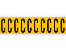 Outdoor Vinyl 1.938 in Black on Yellow Letters C Card of 10 Labels