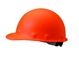 Roughneck P2 Hard Hat, Fiberglass, Ratchet Headband, 8 Pt. Ratchet Suspension, Hi-Vis Orange