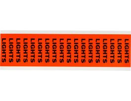 Lights Conduit and Voltage Lbls 0.5 in H x 2.25 in W BK on OR 18/CD