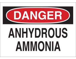DANGER Anhydrous Ammonia Sign, 10" H x 14" W x 0.035" D, Aluminum