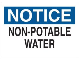 NOTICE Non-Potable Water Sign, 10" H x 14" W x 0.006" D, Polyester