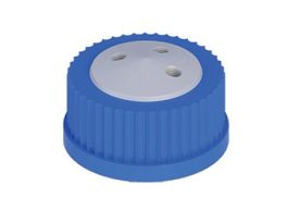 Solvent Delivery Cap, three 1/4"-28 ports, GL45; 1/ea