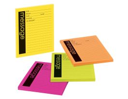 Post-it® Printed Notes 7679-4-SS, 4 in x 5 in, Assorted Bright Colors, Lined, 4 Pads/Pack