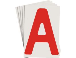 ToughStripe® Floor Marking Polyester 8 in Label Letter A Red 20/PK