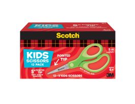 Scotch™ 12PK Kids Scissors 1442P-12, 5 inch, Green, Pointed