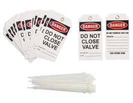 Danger Tag DO NOT CLOSE VALVE Polyester 5.75" H x 3" W BK/RD/WH 25/PK