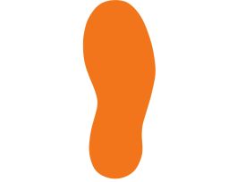 Aisle Marking Tape Footprint - Adhesive Vinyl, Solid Color, Orange, 12"