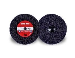Scotch-Brite™ Roloc™+ Clean and Strip XT Pro Disc, XO-ZR+, SiC Extra Coarse, TR+, Purple, 4 in x 1/2 in, 10 ea/Case