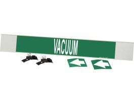 VACUUM Pipe Marker, 4" H x 24" W, Fits Pipes 8" Dia. or Larger