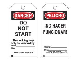 Bilingual Lockout Tags DO NOT START 5.75 x 3 25PK
