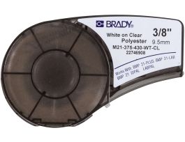 Harsh Environment Clear Polyester Labels 0.375 in W x 21 ft L WT/Clear M Series