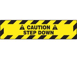 Slip-Gard Step-Style Floor Sign, Caution Step Down, 6" x 24", EA